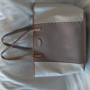 Coach Gray and Cream Shoulder Bag